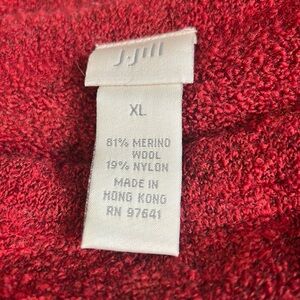 J. Jill wool red wool skirt with ruffle